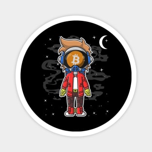 Hiphop Astronaut BitCoin BTC To The Moon Crypto Token Cryptocurrency Wallet Birthday Gift For Men Women Kids Magnet